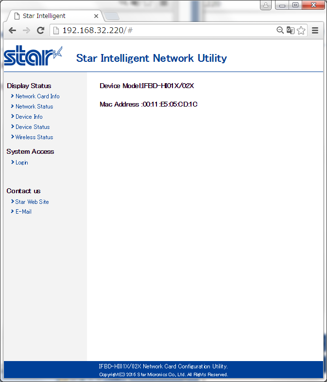 Web config ui login of the HI01/02X